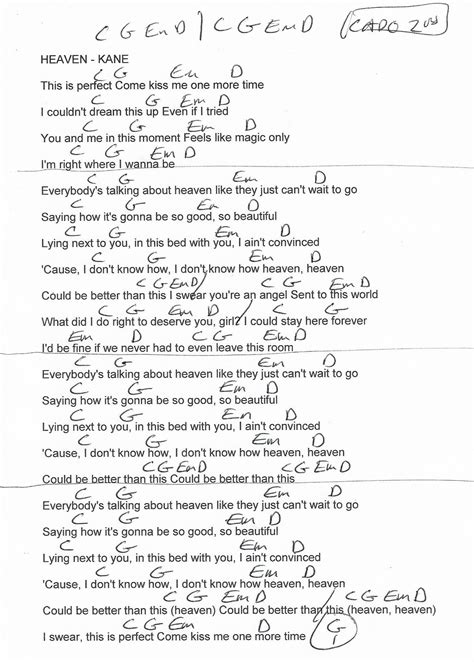 heaven kane brown chords|Heaven Lyrics.